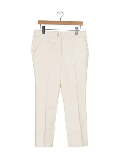 Pre-owned Veronica Beard Mid-rise Straight Leg Jeans In White