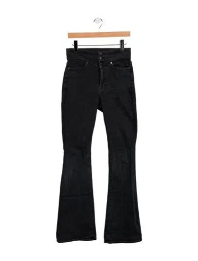 Pre-owned Veronica Beard Mid-rise Wide Leg Jeans In Black