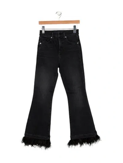 Pre-owned Veronica Beard Mid-rise Wide Leg Jeans In Black