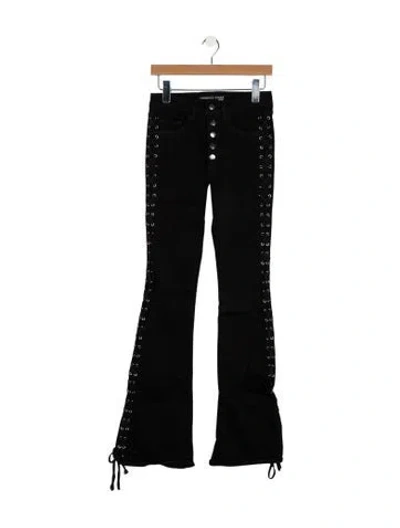 Pre-owned Veronica Beard Mid-rise Wide Leg Jeans In Black