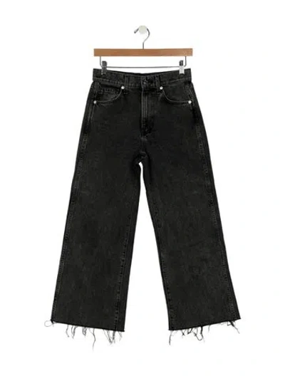 Pre-owned Veronica Beard Mid-rise Wide Leg Jeans In Black