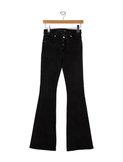 Pre-owned Veronica Beard Mid-rise Wide Leg Jeans In Black