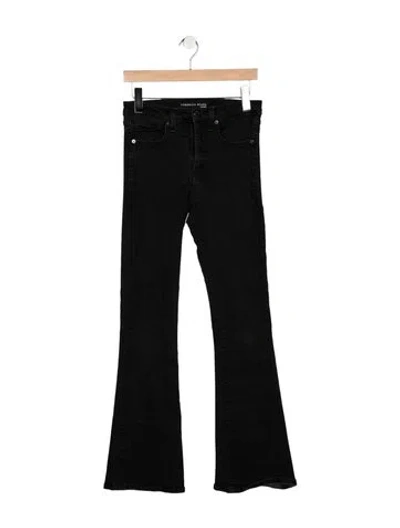 Pre-owned Veronica Beard Mid-rise Wide Leg Jeans In Black
