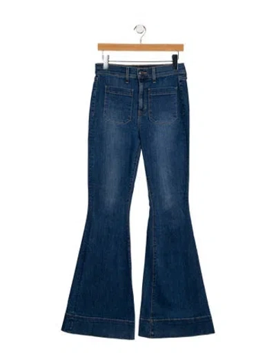 Pre-owned Veronica Beard Mid-rise Wide Leg Jeans In Blue
