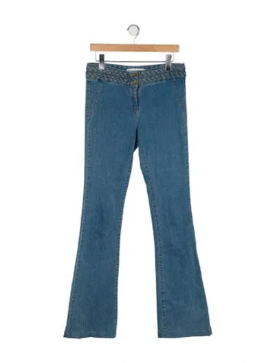 Pre-owned Veronica Beard Mid-rise Wide Leg Jeans In Blue