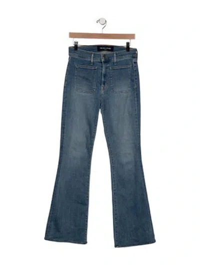 Pre-owned Veronica Beard Mid-rise Wide Leg Jeans In Blue
