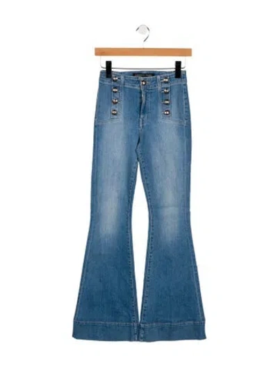 Pre-owned Veronica Beard Mid-rise Wide Leg Jeans In Blue