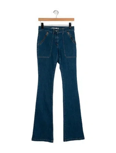 Pre-owned Veronica Beard Mid-rise Wide Leg Jeans In Blue
