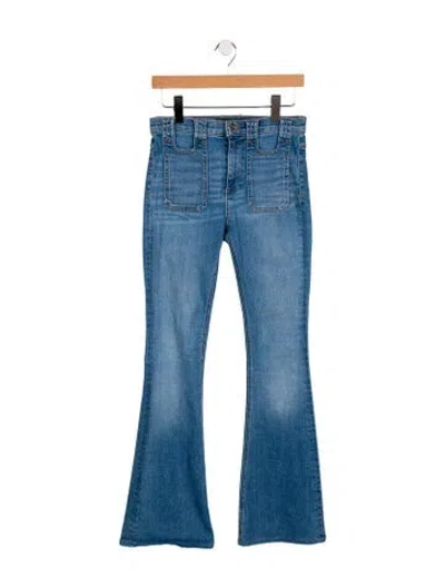 Pre-owned Veronica Beard Mid-rise Wide Leg Jeans In Blue