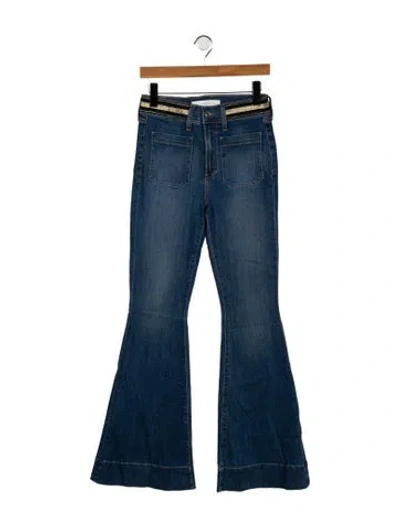 Pre-owned Veronica Beard Mid-rise Wide Leg Jeans In Blue