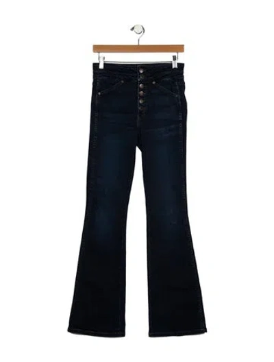 Pre-owned Veronica Beard Mid-rise Wide Leg Jeans In Blue