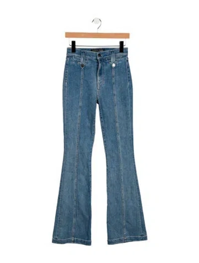 Pre-owned Veronica Beard Mid-rise Wide Leg Jeans In Blue
