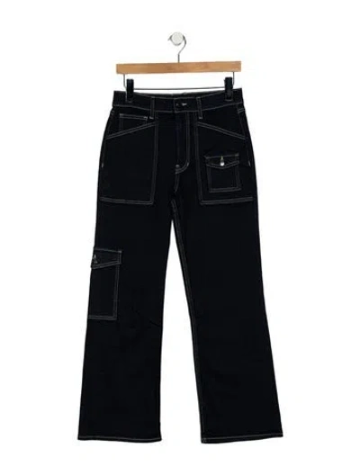 Pre-owned Veronica Beard Mid-rise Wide Leg Jeans In Blue