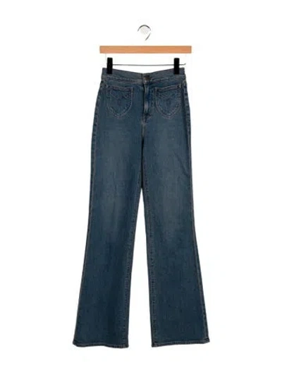 Pre-owned Veronica Beard Mid-rise Wide Leg Jeans In Blue
