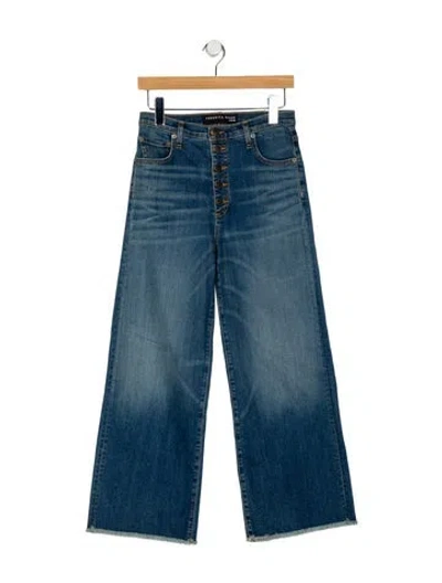Pre-owned Veronica Beard Mid-rise Wide Leg Jeans In Blue