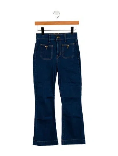 Pre-owned Veronica Beard Mid-rise Wide Leg Jeans In Blue