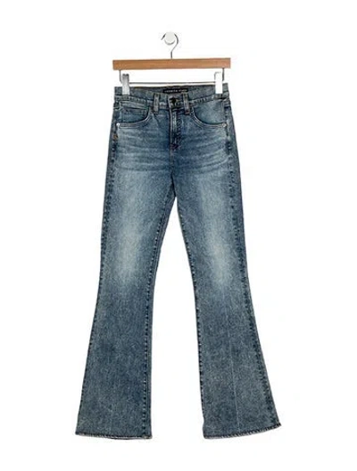Pre-owned Veronica Beard Mid-rise Wide Leg Jeans In Blue