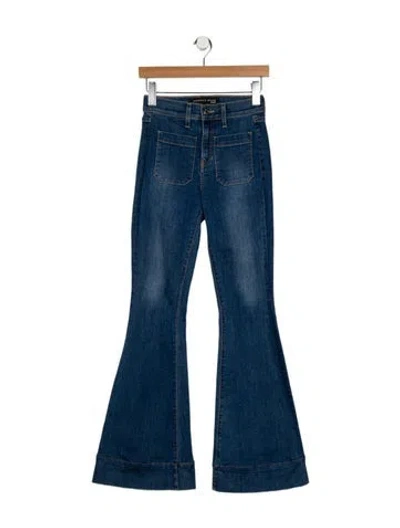 Pre-owned Veronica Beard Mid-rise Wide Leg Jeans In Blue
