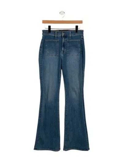 Pre-owned Veronica Beard Mid-rise Wide Leg Jeans In Blue