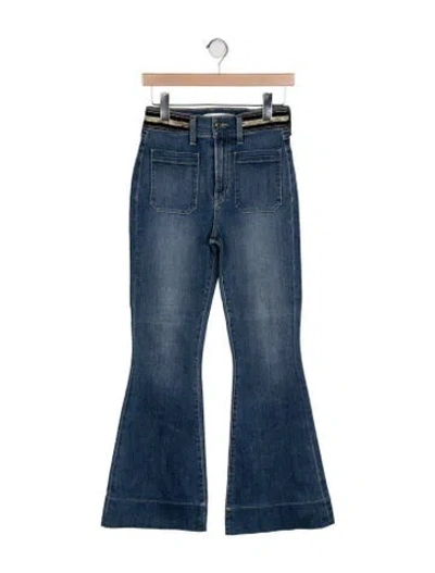 Pre-owned Veronica Beard Mid-rise Wide Leg Jeans In Blue