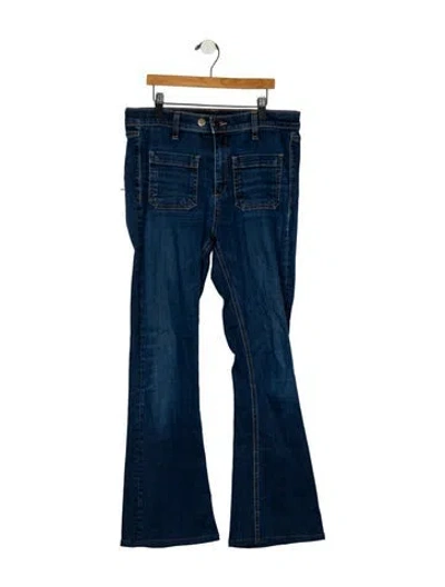Pre-owned Veronica Beard Mid-rise Wide Leg Jeans In Blue