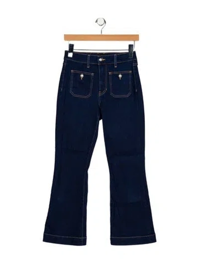 Pre-owned Veronica Beard Mid-rise Wide Leg Jeans In Blue