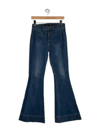 Pre-owned Veronica Beard Mid-rise Wide Leg Jeans In Blue
