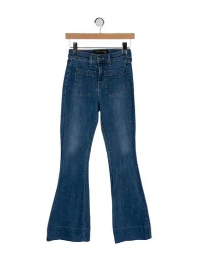 Pre-owned Veronica Beard Mid-rise Wide Leg Jeans In Blue