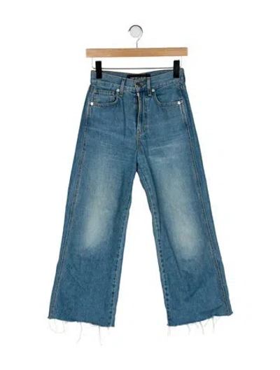 Pre-owned Veronica Beard Mid-rise Wide Leg Jeans In Blue