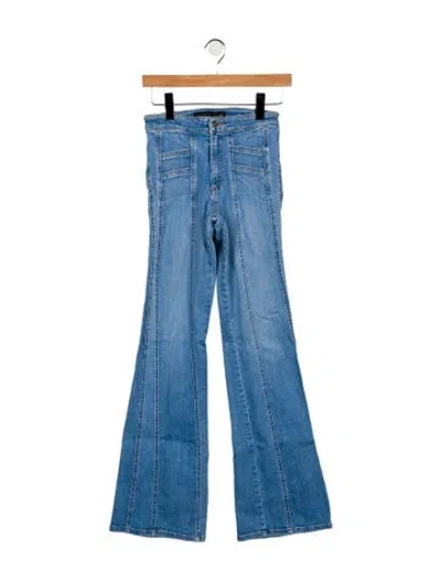Pre-owned Veronica Beard Mid-rise Wide Leg Jeans In Blue