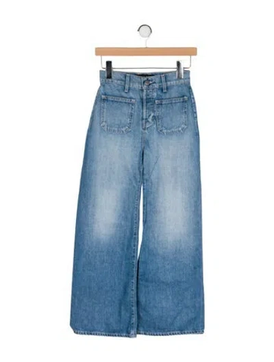 Pre-owned Veronica Beard Mid-rise Wide Leg Jeans In Blue