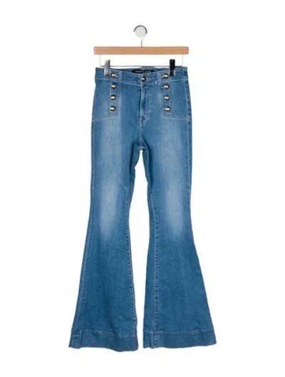 Pre-owned Veronica Beard Mid-rise Wide Leg Jeans In Blue