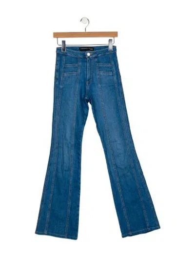 Pre-owned Veronica Beard Mid-rise Wide Leg Jeans In Blue