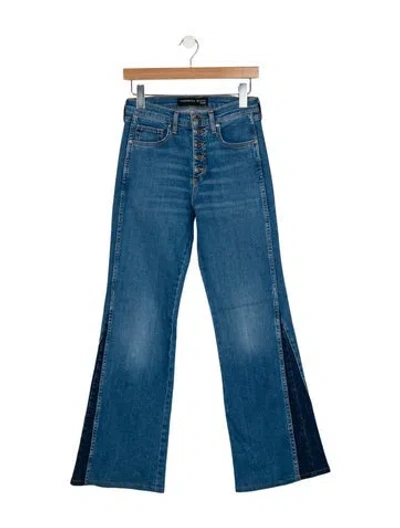 Pre-owned Veronica Beard Mid-rise Wide Leg Jeans In Blue