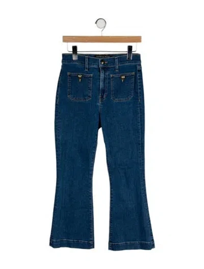 Pre-owned Veronica Beard Mid-rise Wide Leg Jeans In Blue