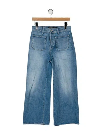 Pre-owned Veronica Beard Mid-rise Wide Leg Jeans In Blue