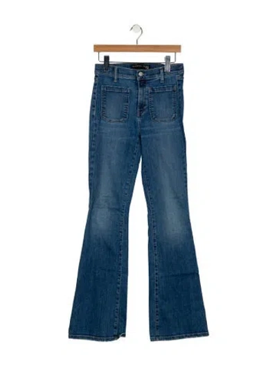 Pre-owned Veronica Beard Mid-rise Wide Leg Jeans In Blue