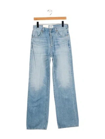 Pre-owned Veronica Beard Mid-rise Wide Leg Jeans In Blue