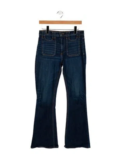 Pre-owned Veronica Beard Mid-rise Wide Leg Jeans In Blue