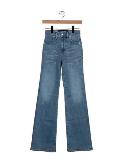Pre-owned Veronica Beard Mid-rise Wide Leg Jeans In Blue