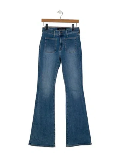 Pre-owned Veronica Beard Mid-rise Wide Leg Jeans In Blue