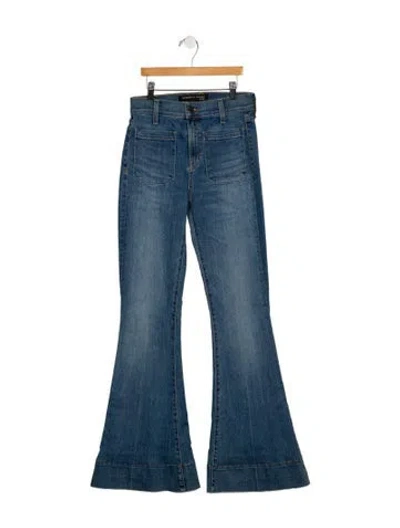Pre-owned Veronica Beard Mid-rise Wide Leg Jeans In Blue