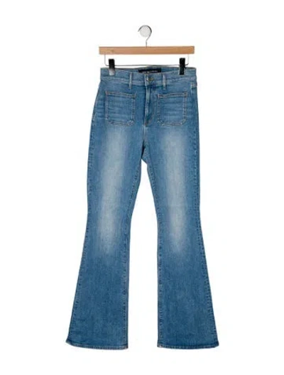 Pre-owned Veronica Beard Mid-rise Wide Leg Jeans In Blue