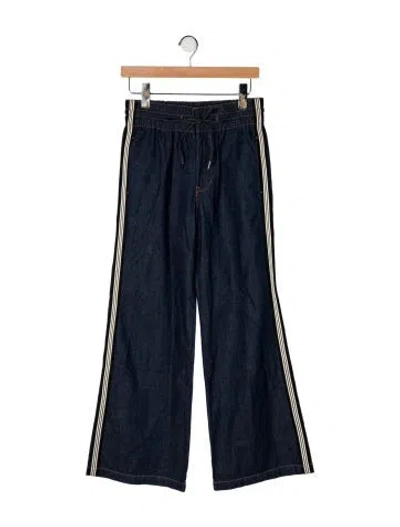 Pre-owned Veronica Beard Mid-rise Wide Leg Jeans In Blue