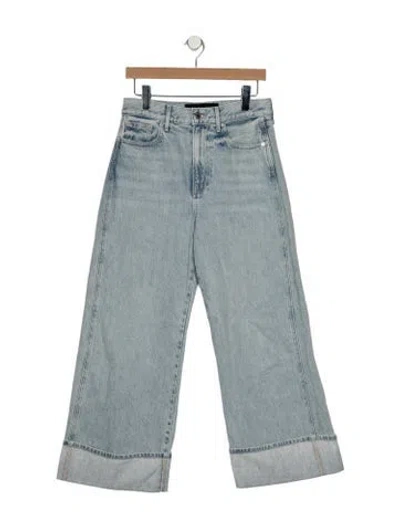 Pre-owned Veronica Beard Mid-rise Wide Leg Jeans In Blue