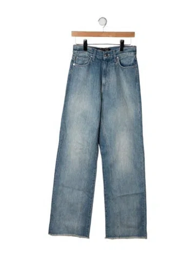 Pre-owned Veronica Beard Mid-rise Wide Leg Jeans In Blue
