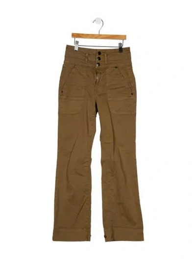 Pre-owned Veronica Beard Mid-rise Wide Leg Jeans In Brown