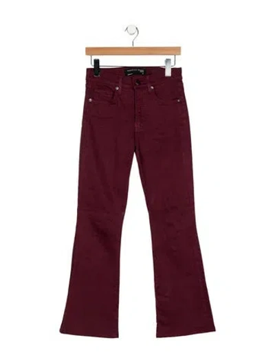 Pre-owned Veronica Beard Mid-rise Wide Leg Jeans In Burgundy
