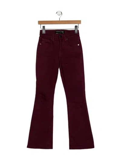 Pre-owned Veronica Beard Mid-rise Wide Leg Jeans In Burgundy