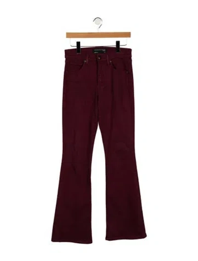 Pre-owned Veronica Beard Mid-rise Wide Leg Jeans In Burgundy